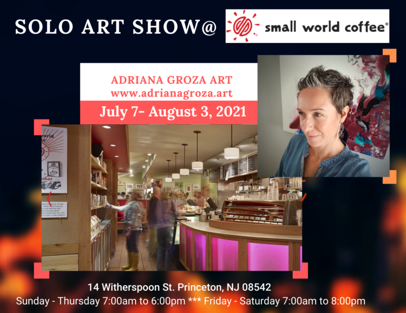 Solo Art Show at Small World Coffee- Princeton NJ
